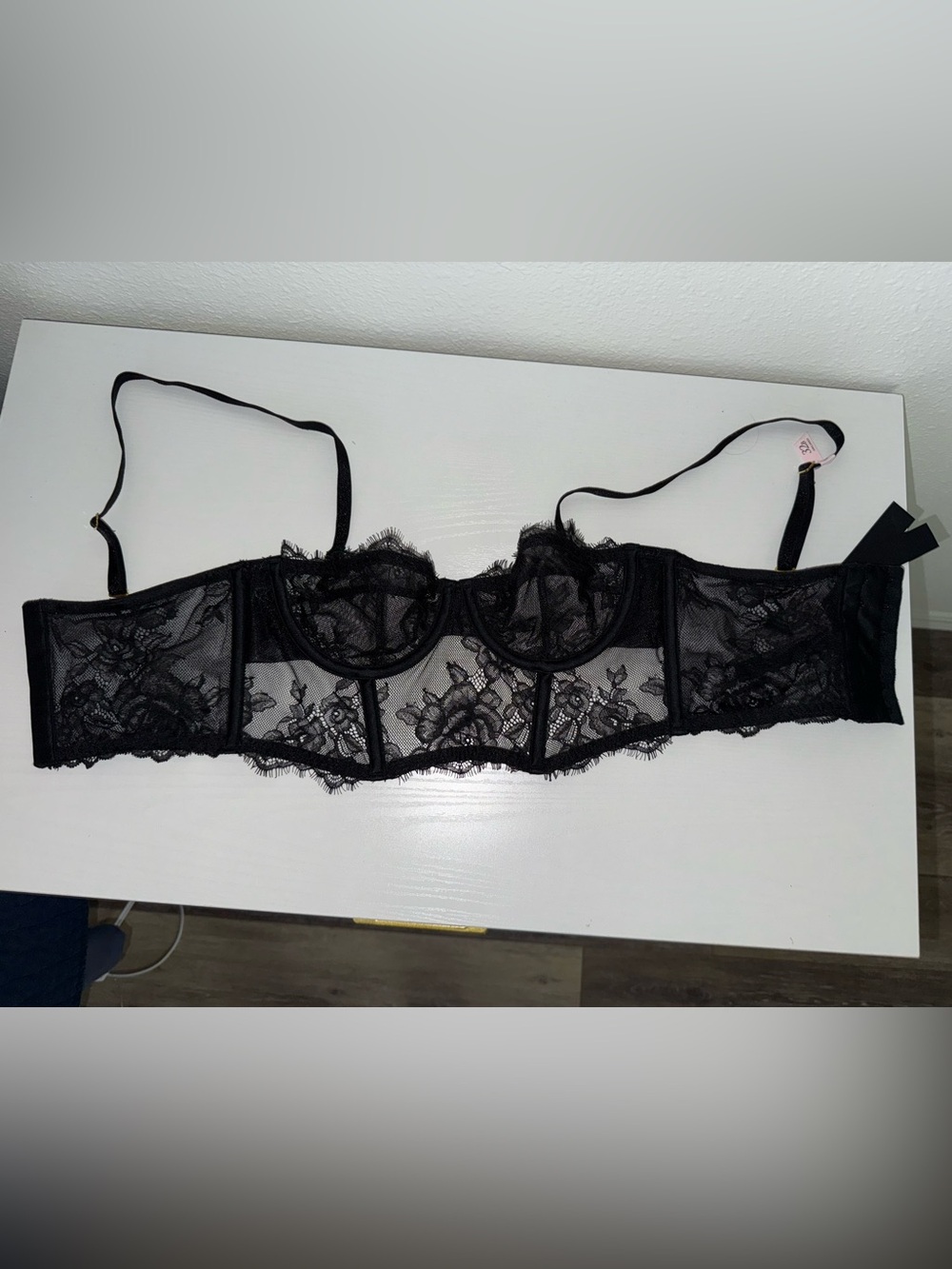 Victoria's Secret Black Lace Longline Underwire Bra